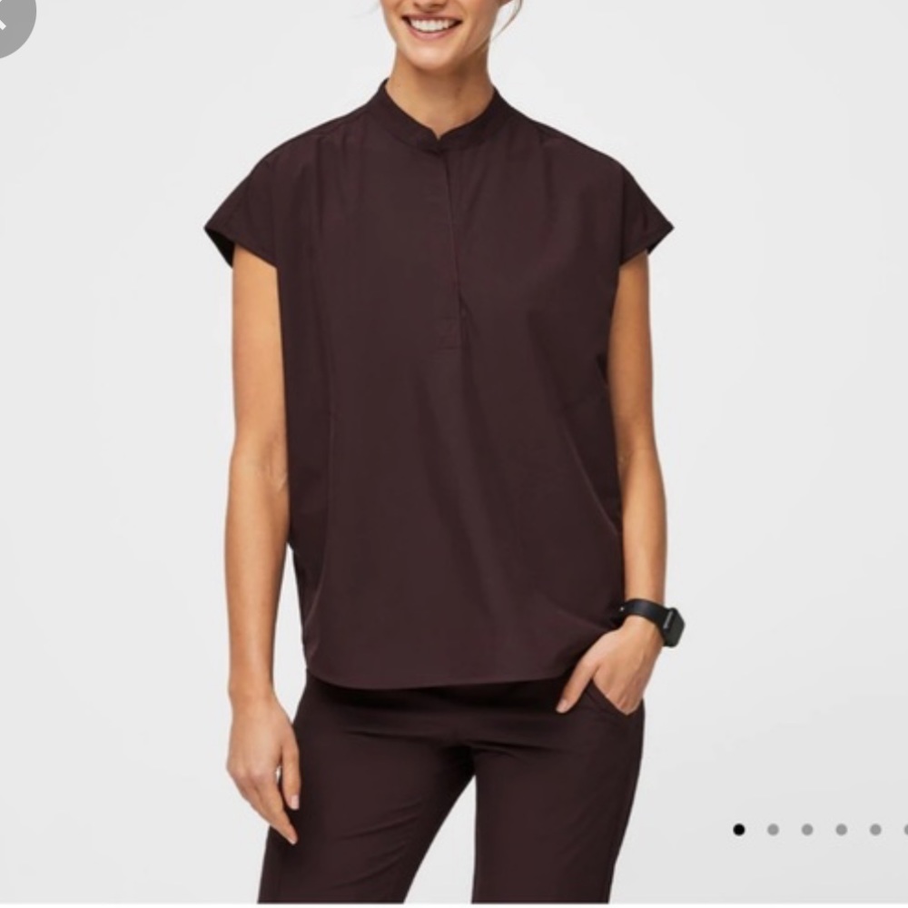 fig scrub top, hardly worn. Dark fig color